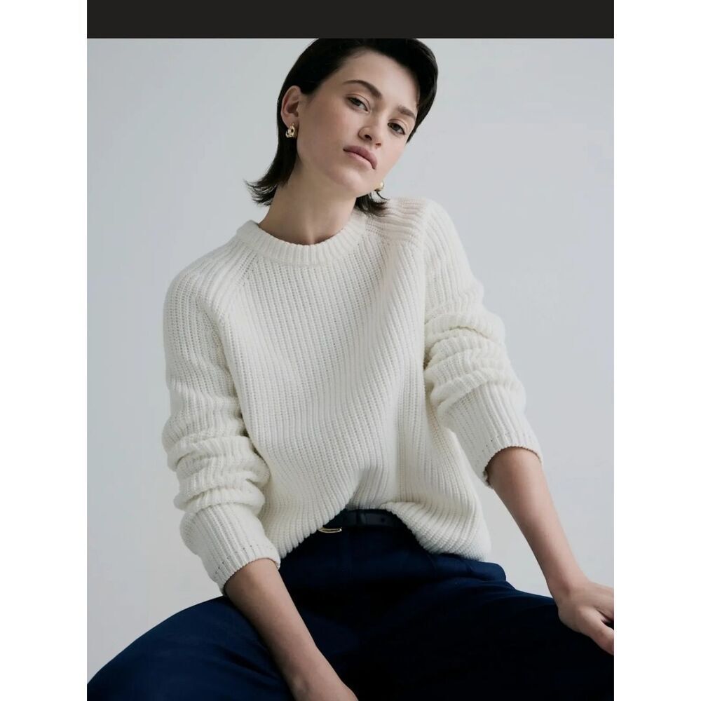 Quince White Knit Women's Sweater